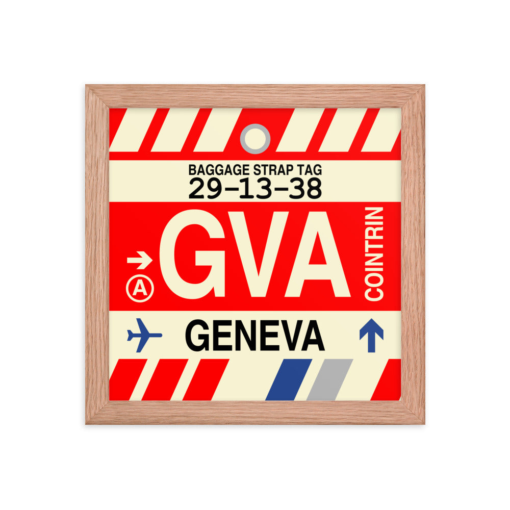 Travel-Themed Framed Print • GVA Geneva Souvenir • YHM Designs - Image 06