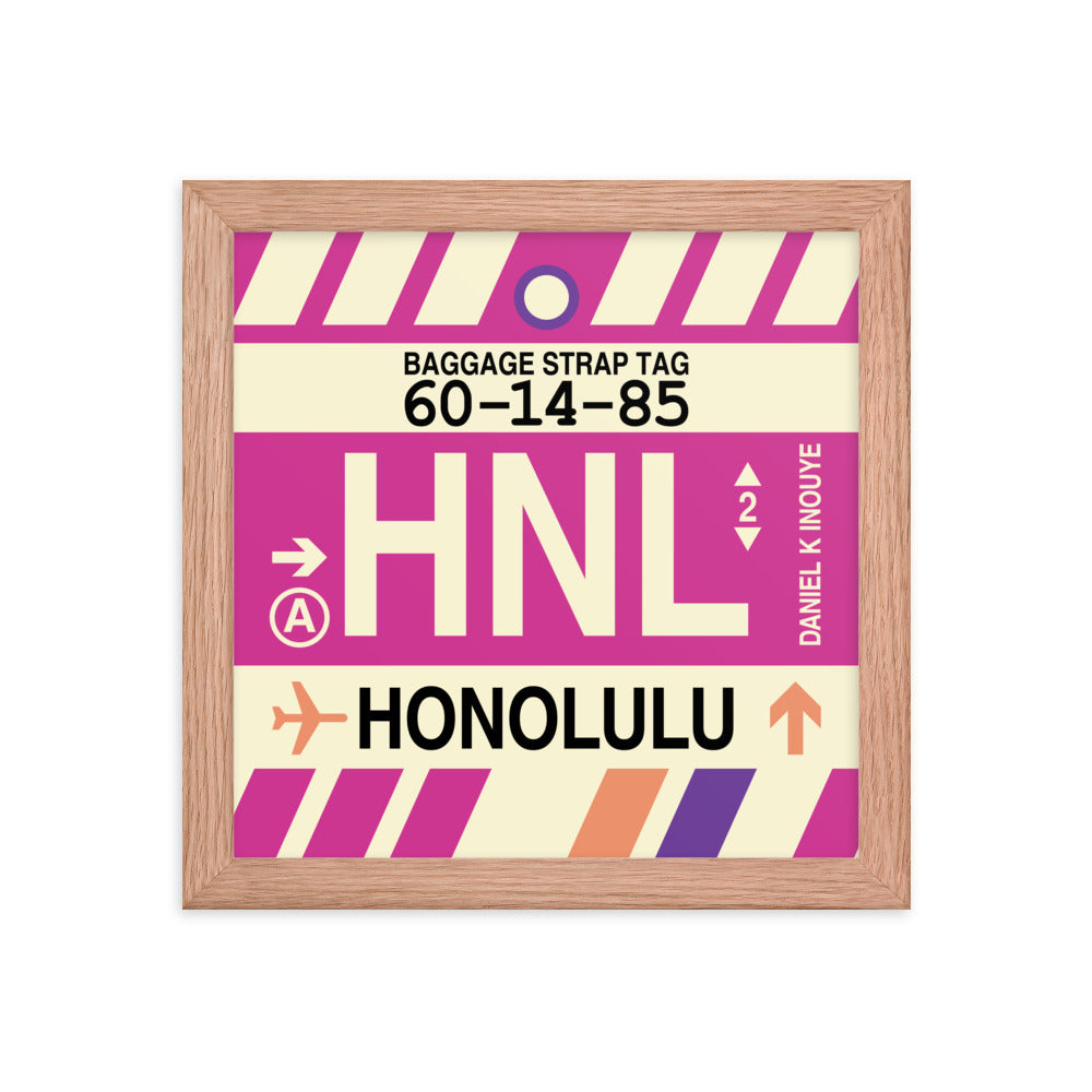 Travel-Themed Framed Print • HNL Honolulu Souvenir • YHM Designs - Image 06