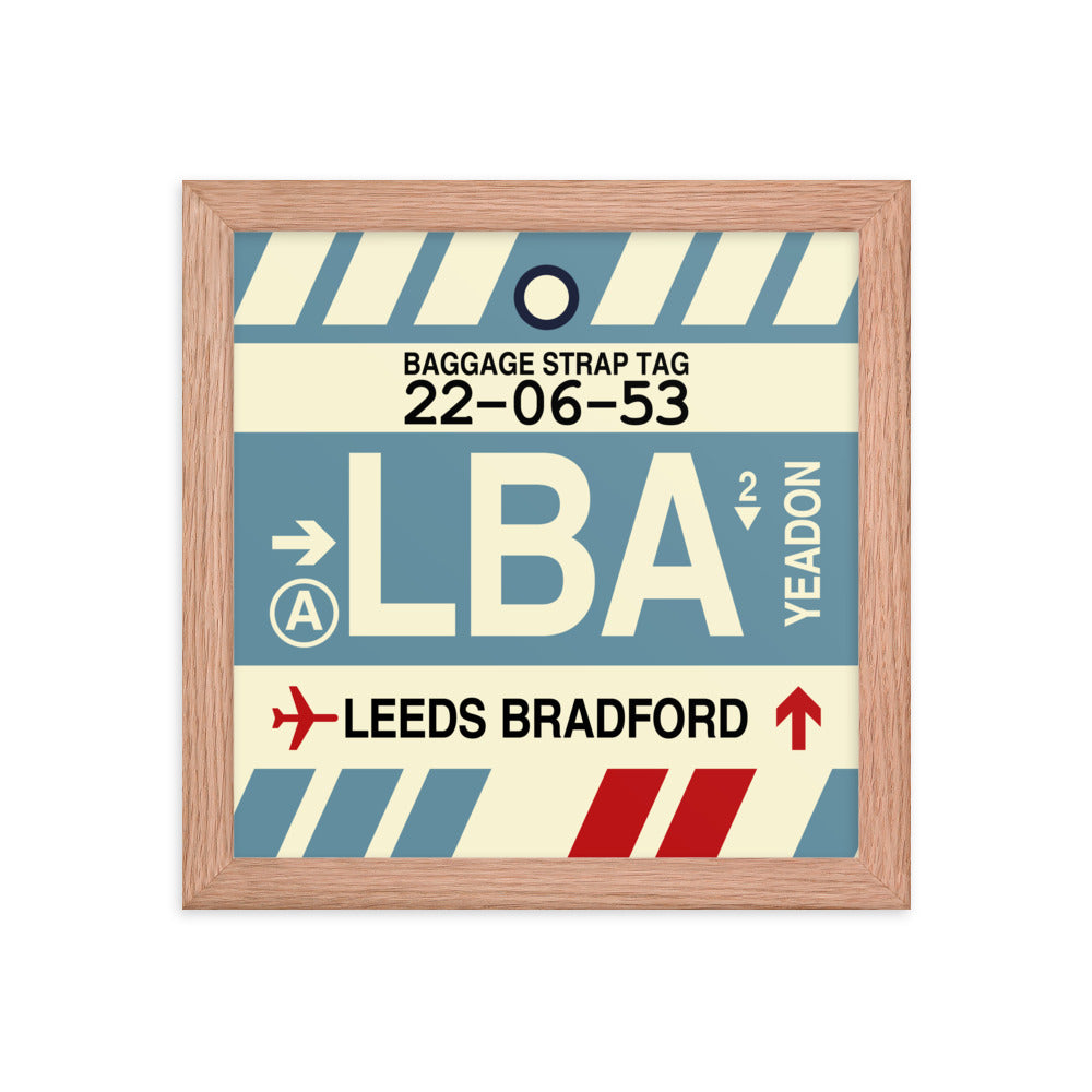 Travel-Themed Framed Print • LBA Leeds Bradford Souvenir • YHM Designs - Image 06