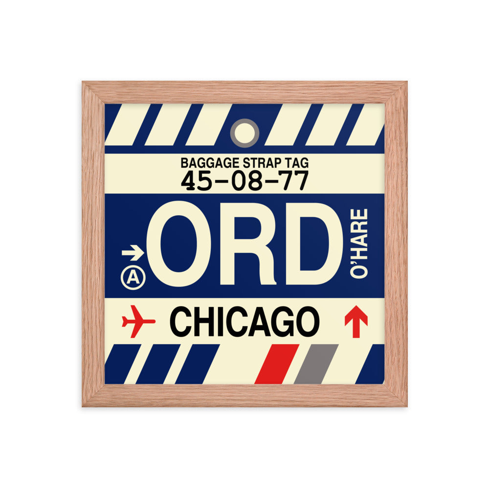Travel-Themed Framed Print • ORD Chicago Souvenir • YHM Designs - Image 06