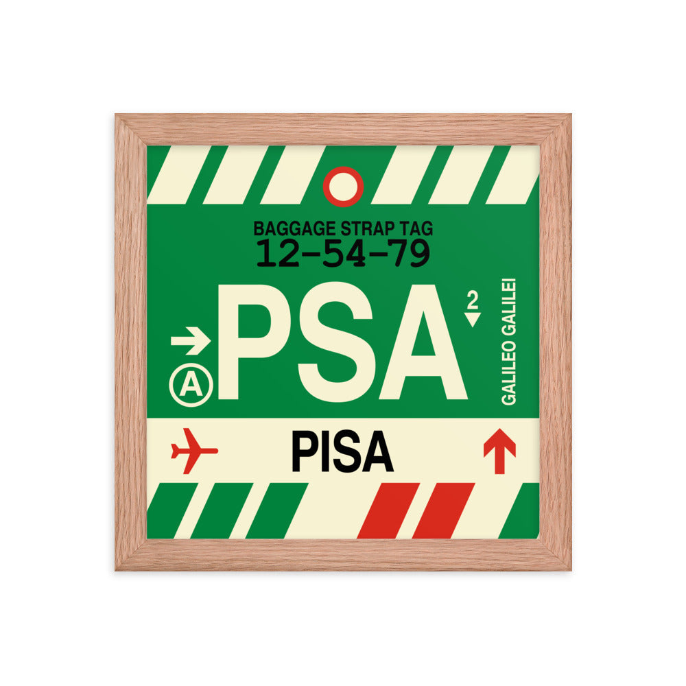 Travel-Themed Framed Print • PSA Pisa Souvenir • YHM Designs - Image 06