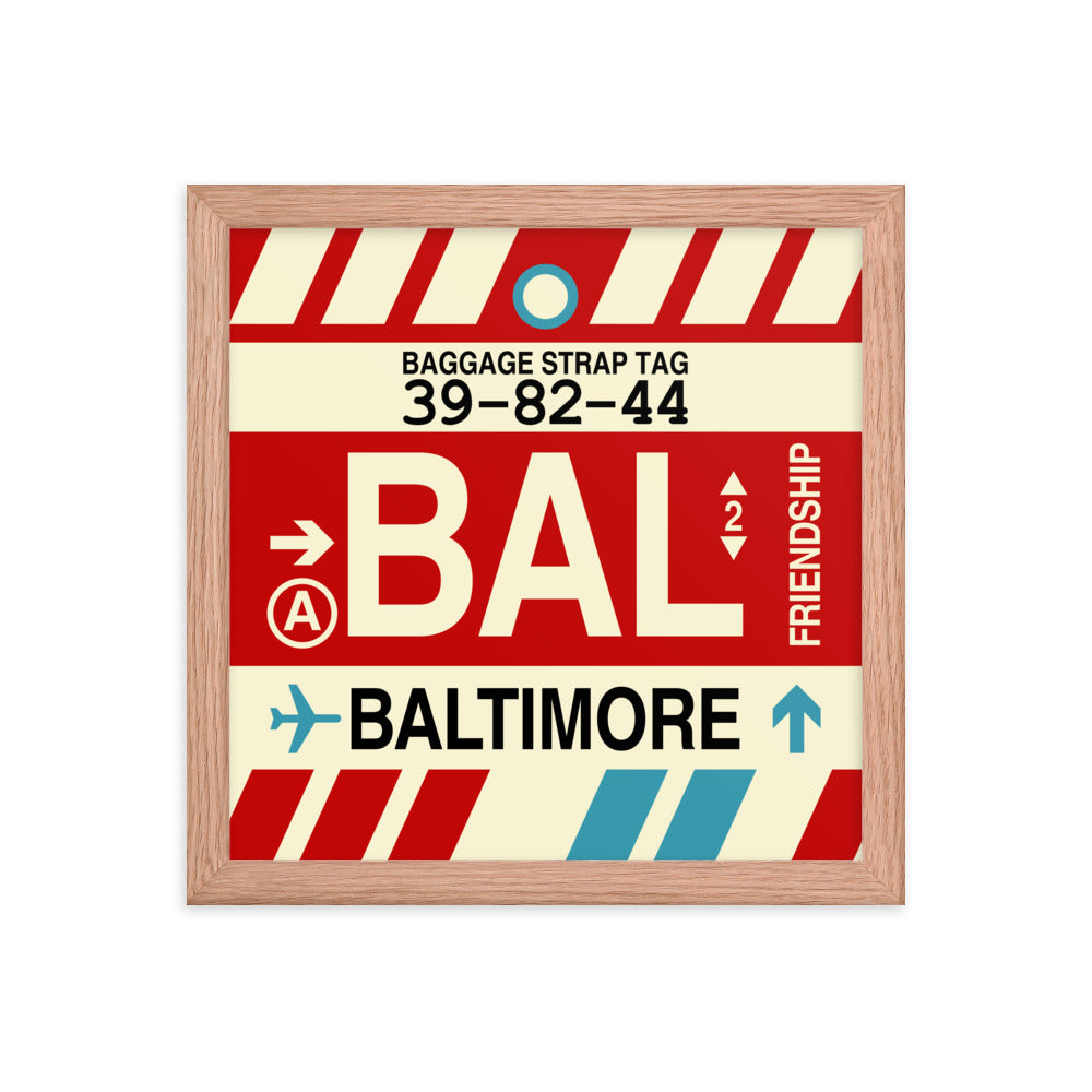 Travel-Themed Framed Print • BAL Baltimore Souvenir • YHM Designs - Image 07