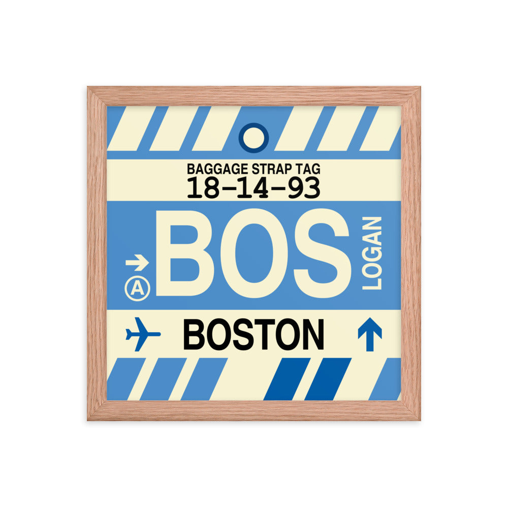 Travel-Themed Framed Print • BOS Boston • YHM Designs - Image 07