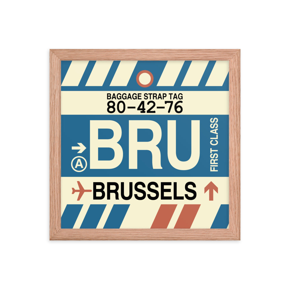 Travel-Themed Framed Print • BRU Brussels Souvenir • YHM Designs - Image 07