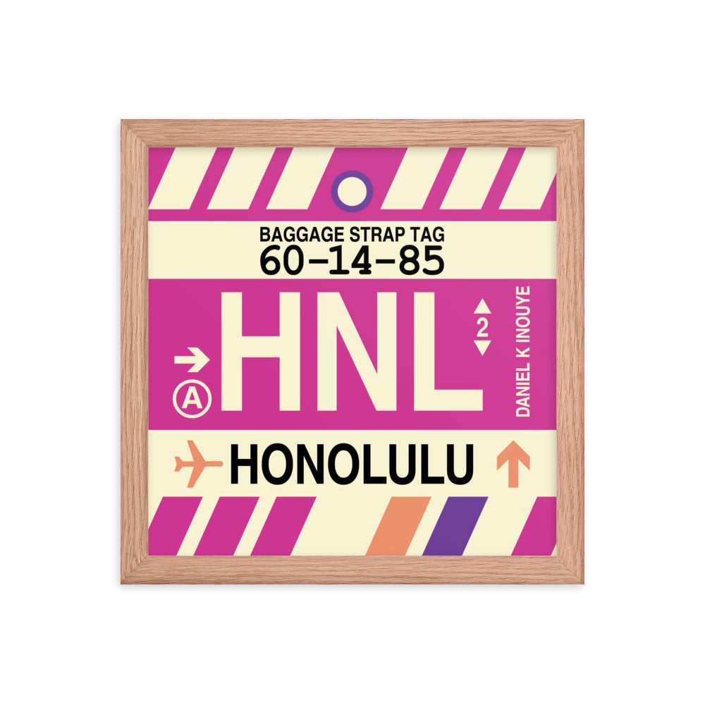 Travel-Themed Framed Print • HNL Honolulu Souvenir • YHM Designs - Image 07