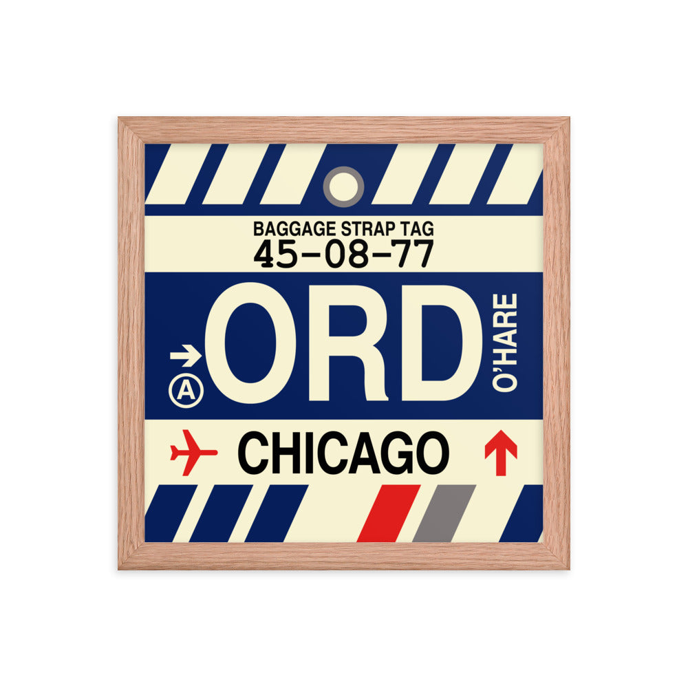 Travel-Themed Framed Print • ORD Chicago Souvenir • YHM Designs - Image 07