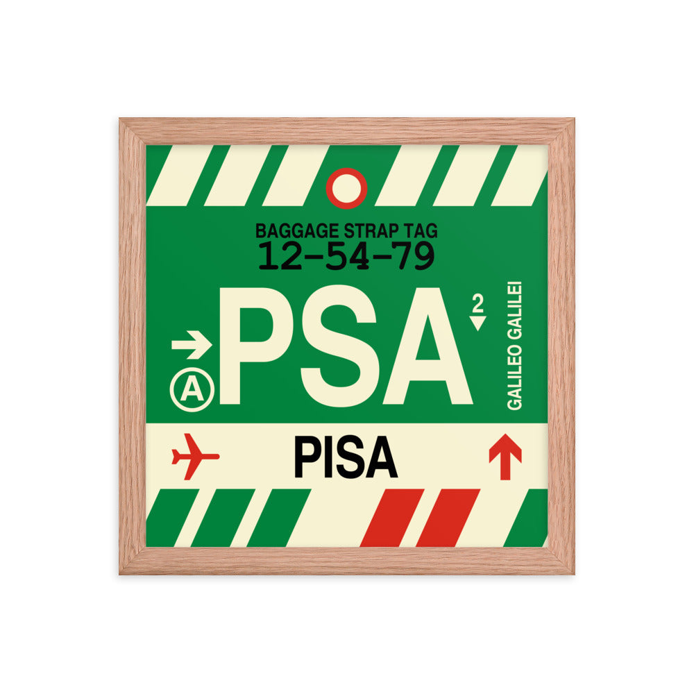 Travel-Themed Framed Print • PSA Pisa Souvenir • YHM Designs - Image 07