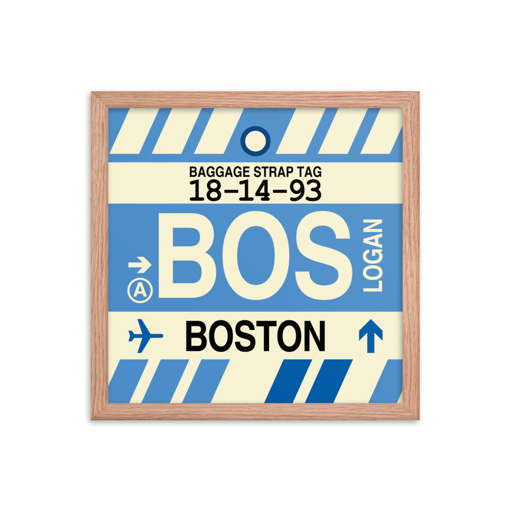 Travel-Themed Framed Print • BOS Boston • YHM Designs - Image 08