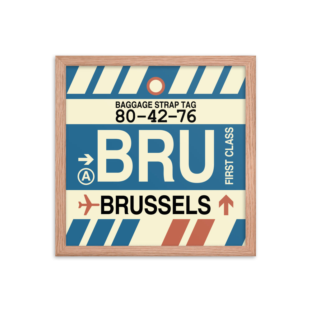 Travel-Themed Framed Print • BRU Brussels Souvenir • YHM Designs - Image 08
