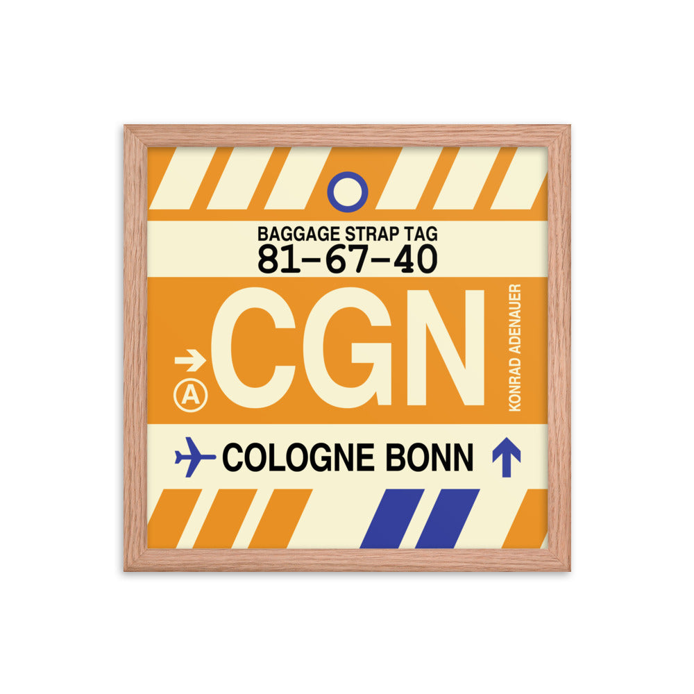 Travel-Themed Framed Print • CGN Cologne-Bonn Souvenir • YHM Designs - Image 08