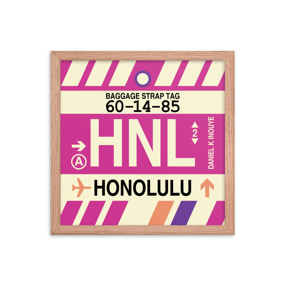 Travel-Themed Framed Print • HNL Honolulu Souvenir • YHM Designs - Image 08