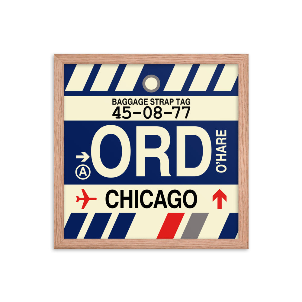 Travel-Themed Framed Print • ORD Chicago Souvenir • YHM Designs - Image 08