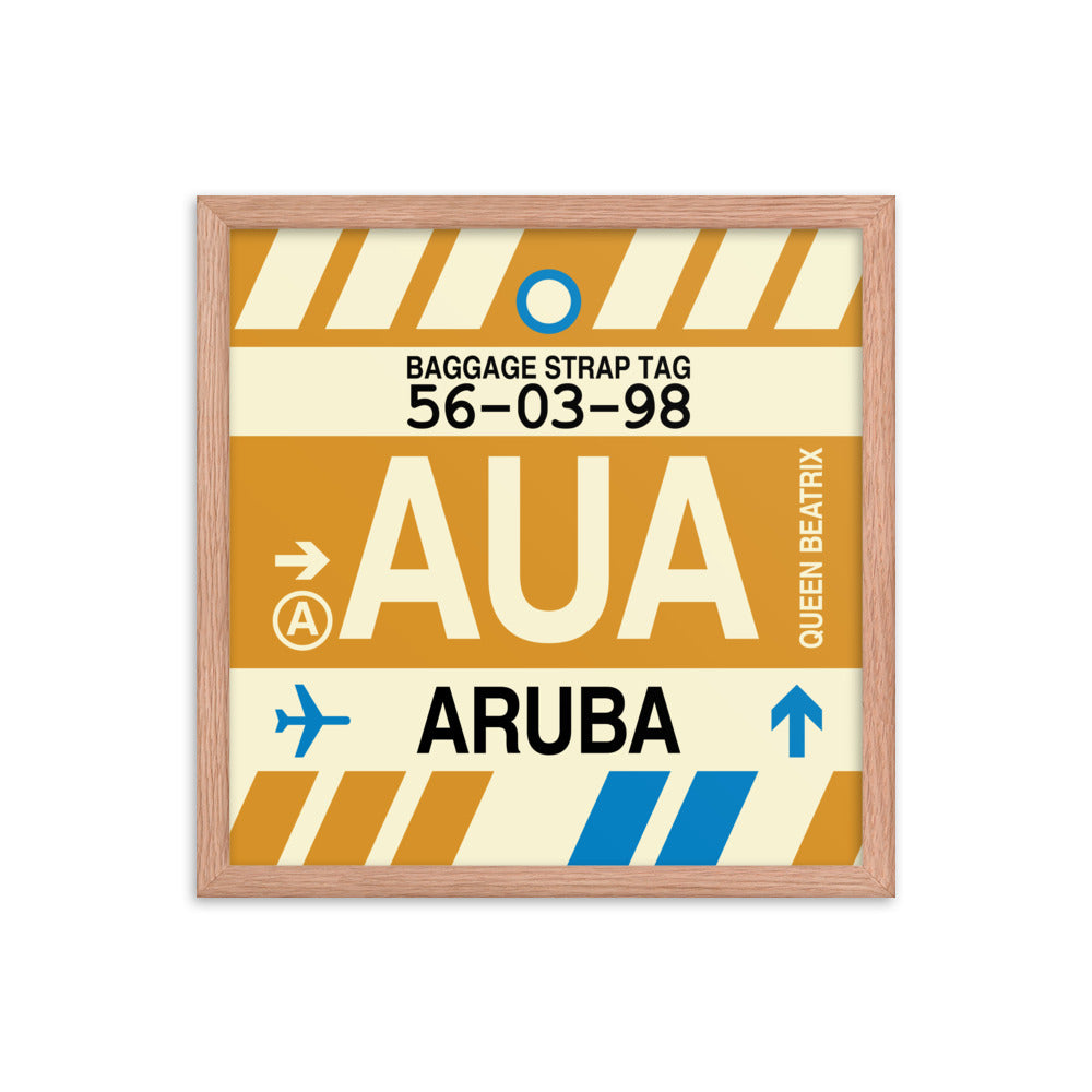 Travel-Themed Framed Print • AUA Aruba Souvenir • YHM Designs - Image 09