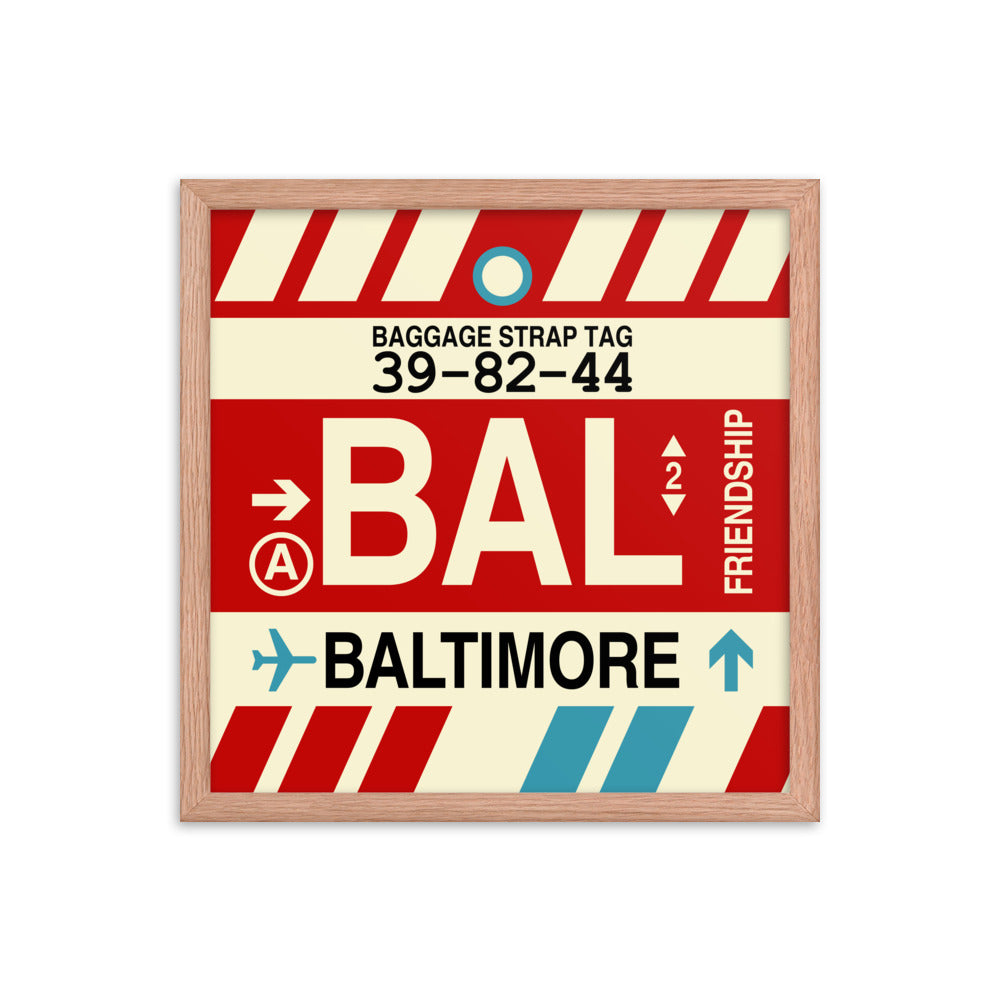 Travel-Themed Framed Print • BAL Baltimore Souvenir • YHM Designs - Image 09