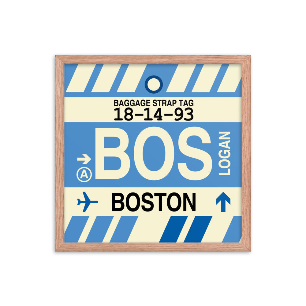 Travel-Themed Framed Print • BOS Boston • YHM Designs - Image 09