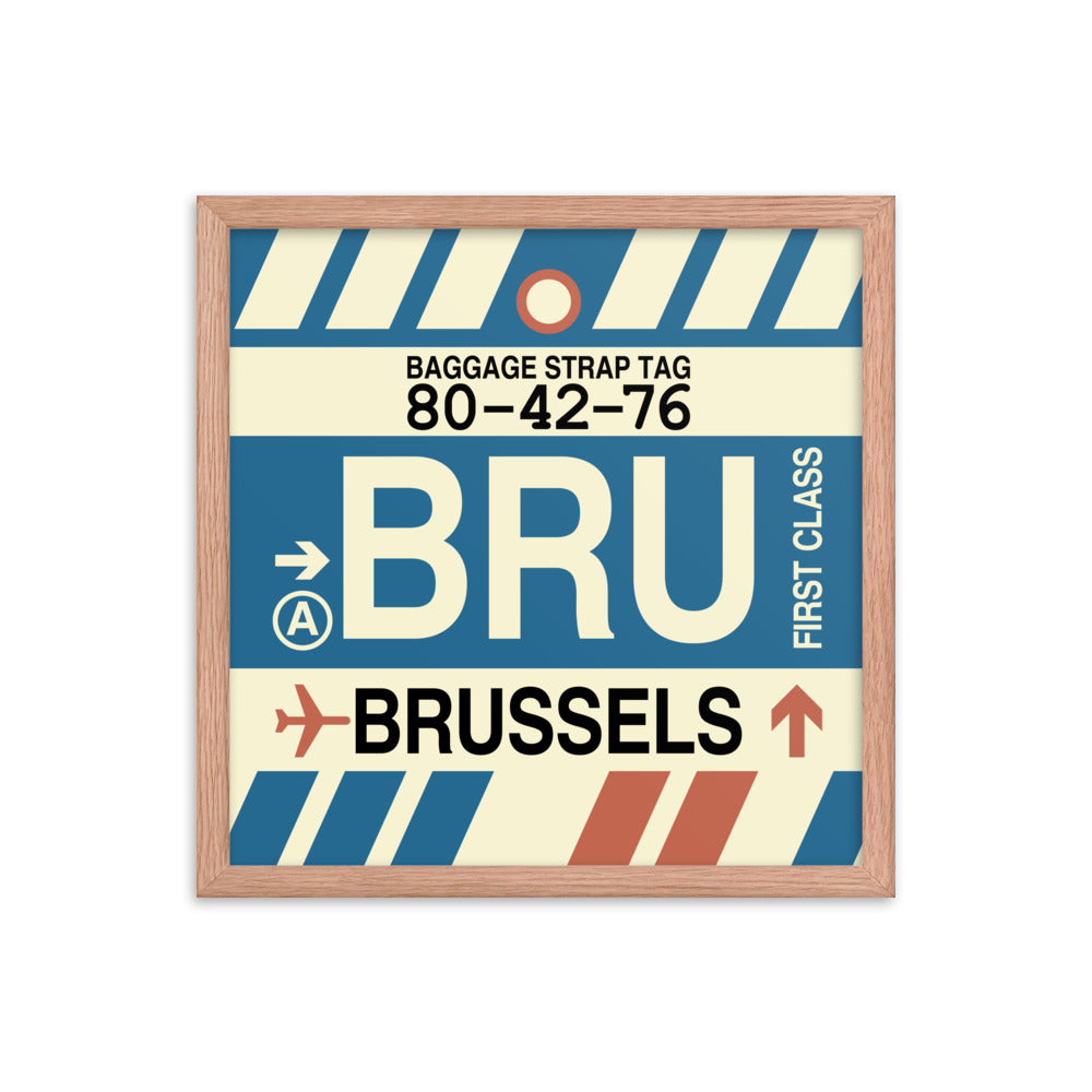 Travel-Themed Framed Print • BRU Brussels Souvenir • YHM Designs - Image 09