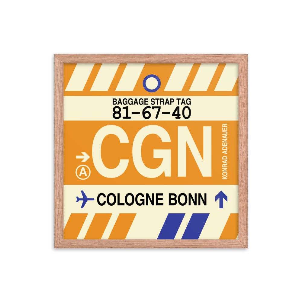 Travel-Themed Framed Print • CGN Cologne-Bonn Souvenir • YHM Designs - Image 09