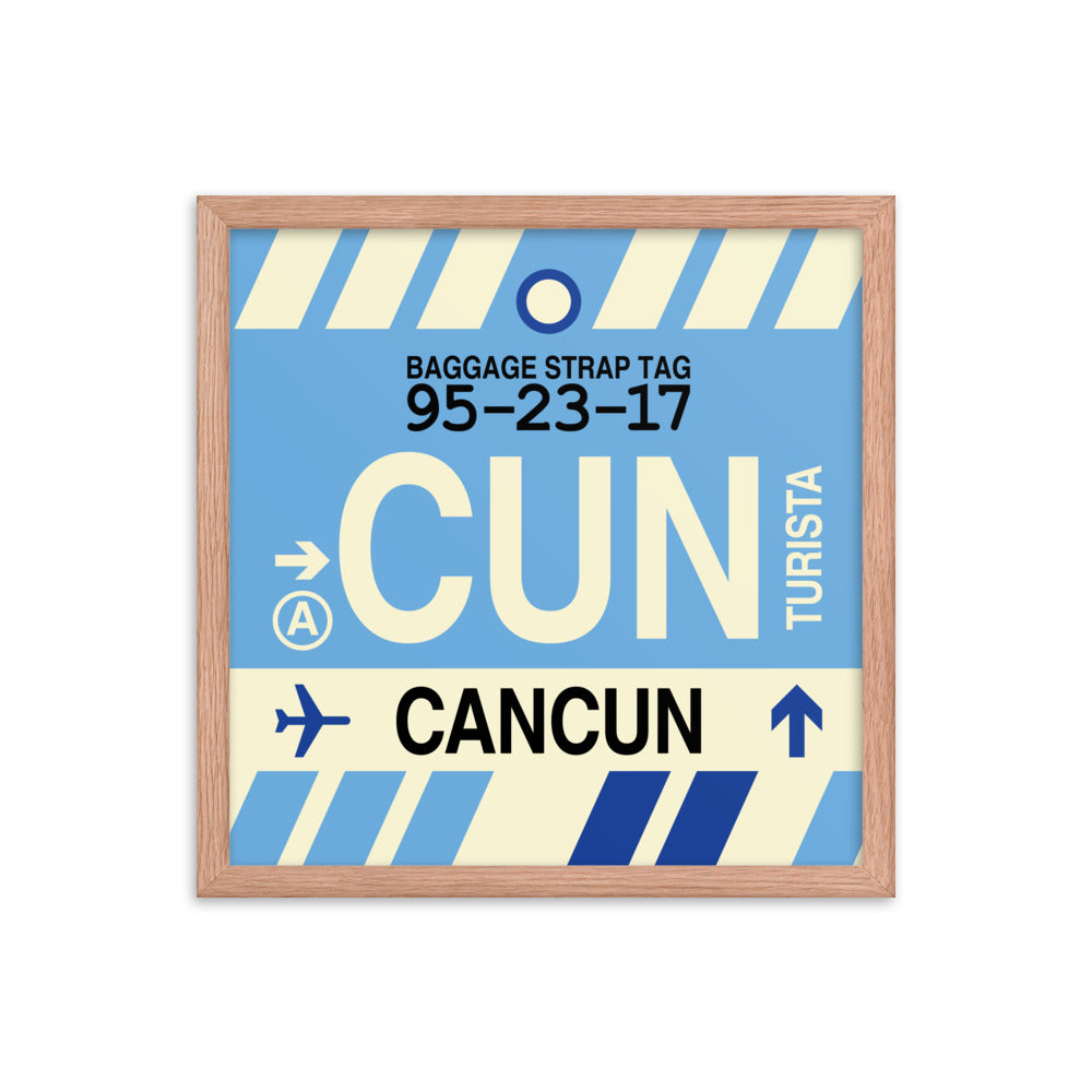 Travel-Themed Framed Print • CUN Cancun Souvenir • YHM Designs - Image 09