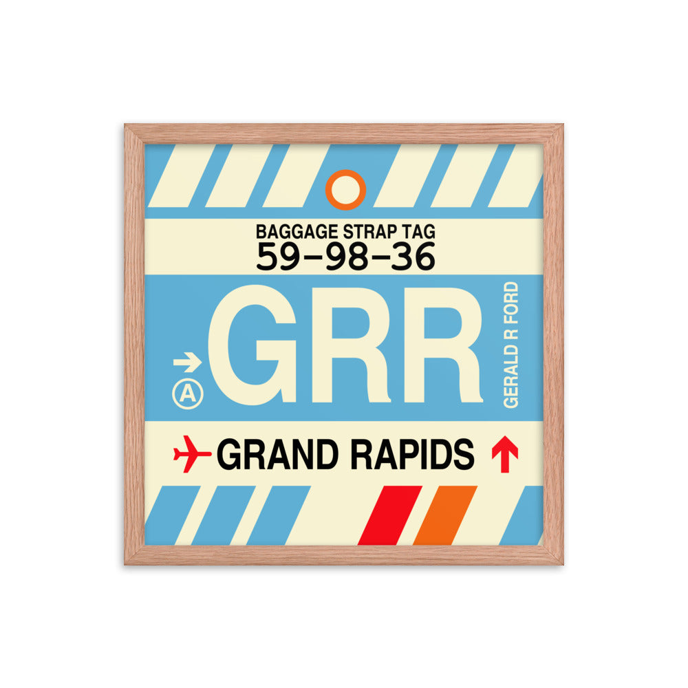 Travel-Themed Framed Print • GRR Grand Rapids Souvenir • YHM Designs - Image 09