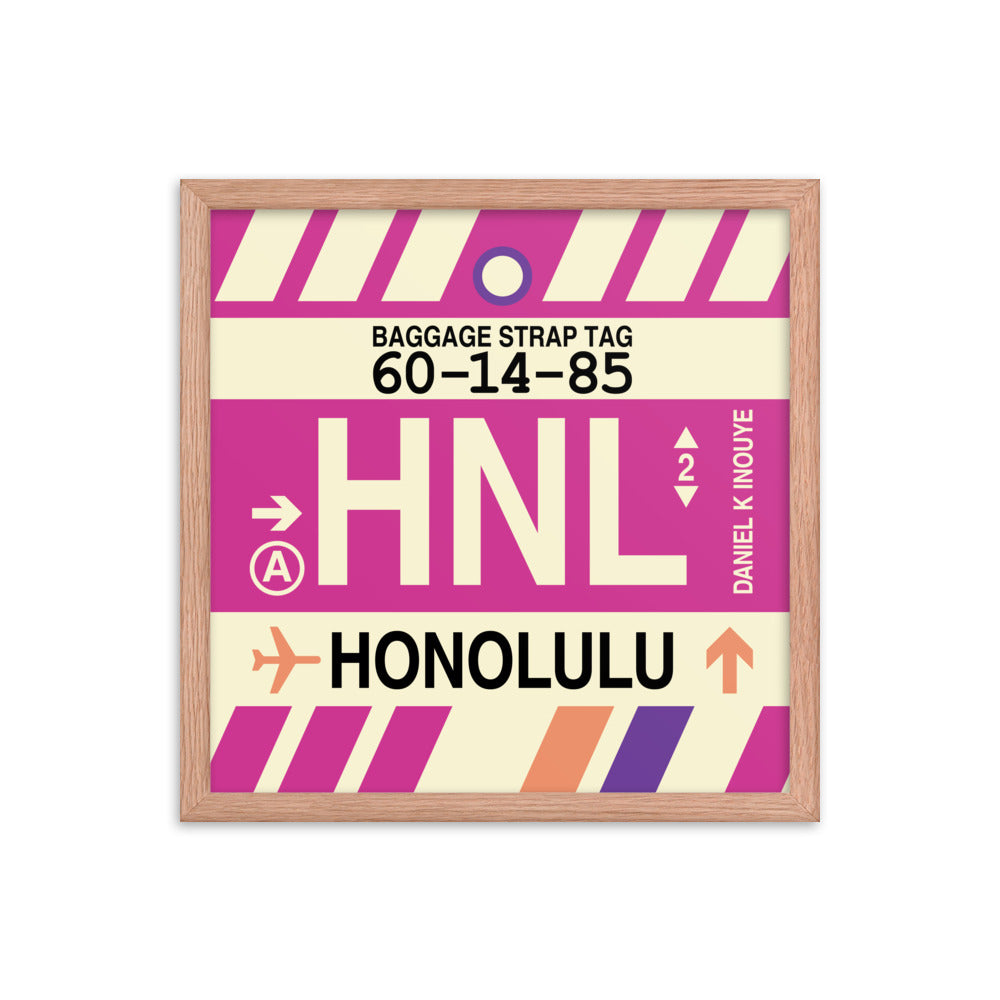 Travel-Themed Framed Print • HNL Honolulu Souvenir • YHM Designs - Image 09