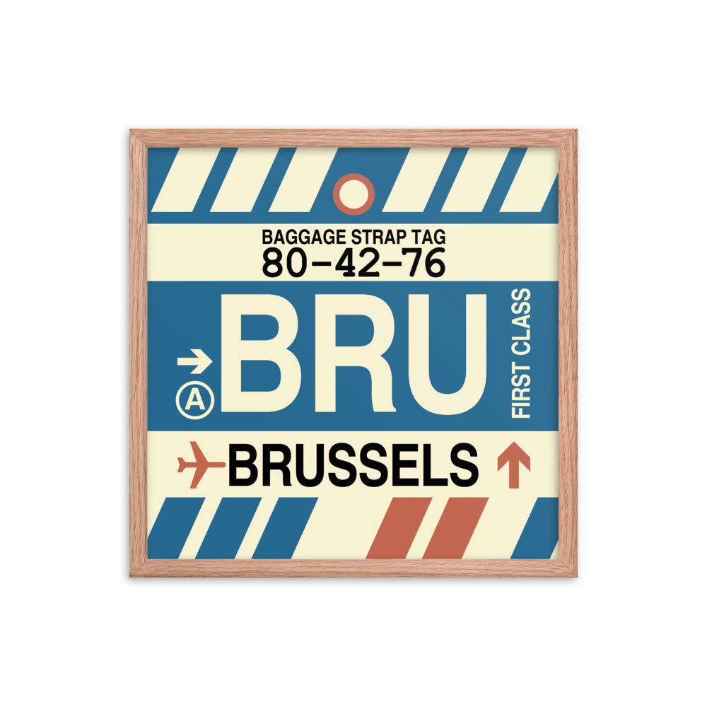 Travel-Themed Framed Print • BRU Brussels Souvenir • YHM Designs - Image 10