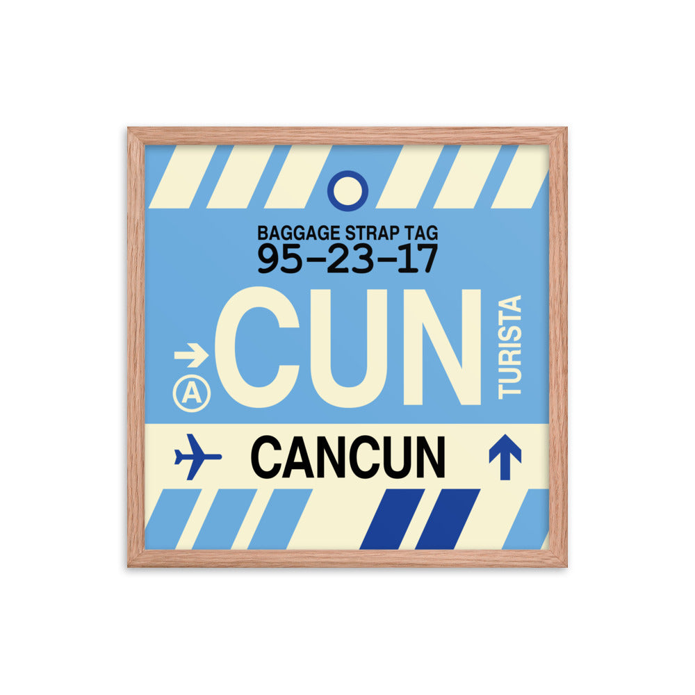 Travel-Themed Framed Print • CUN Cancun Souvenir • YHM Designs - Image 10