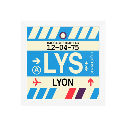 LYS Lyon Framed Print • Jet Age Baggage Tag Design • YHM Designs - Image 02