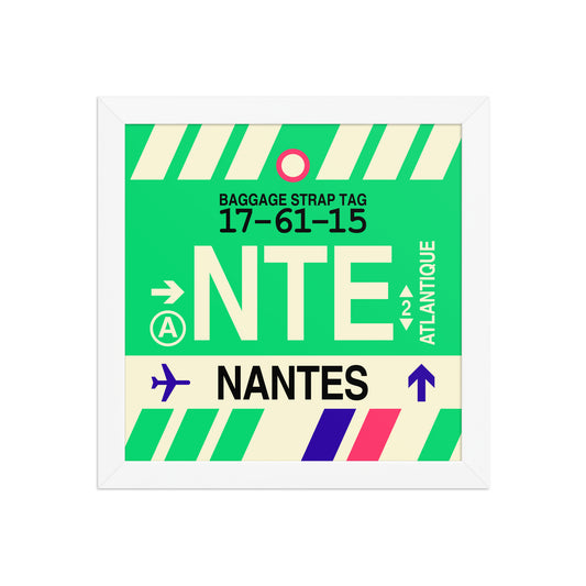 NTE Nantes Framed Print • Jet Age Baggage Tag Design • YHM Designs - Image 02