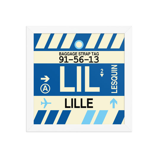 LIL Lille Framed Print • Jet Age Baggage Tag Design • YHM Designs - Image 02