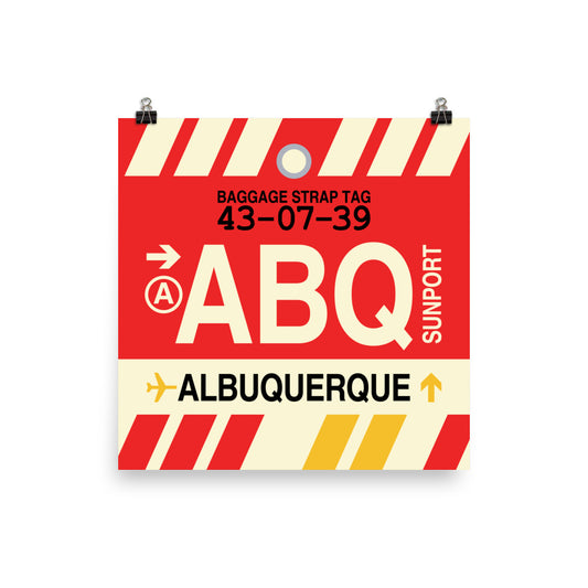 Travel-Themed Poster Print • ABQ Albuquerque Souvenir • YHM Designs - Image 01