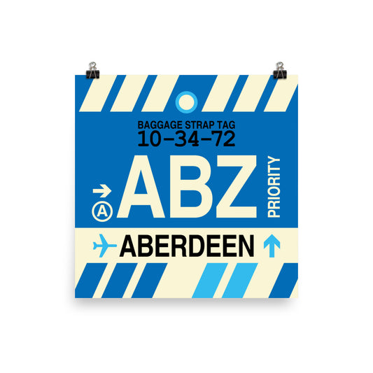 Travel-Themed Poster Print • ABZ Aberdeen Souvenir • YHM Designs - Image 01