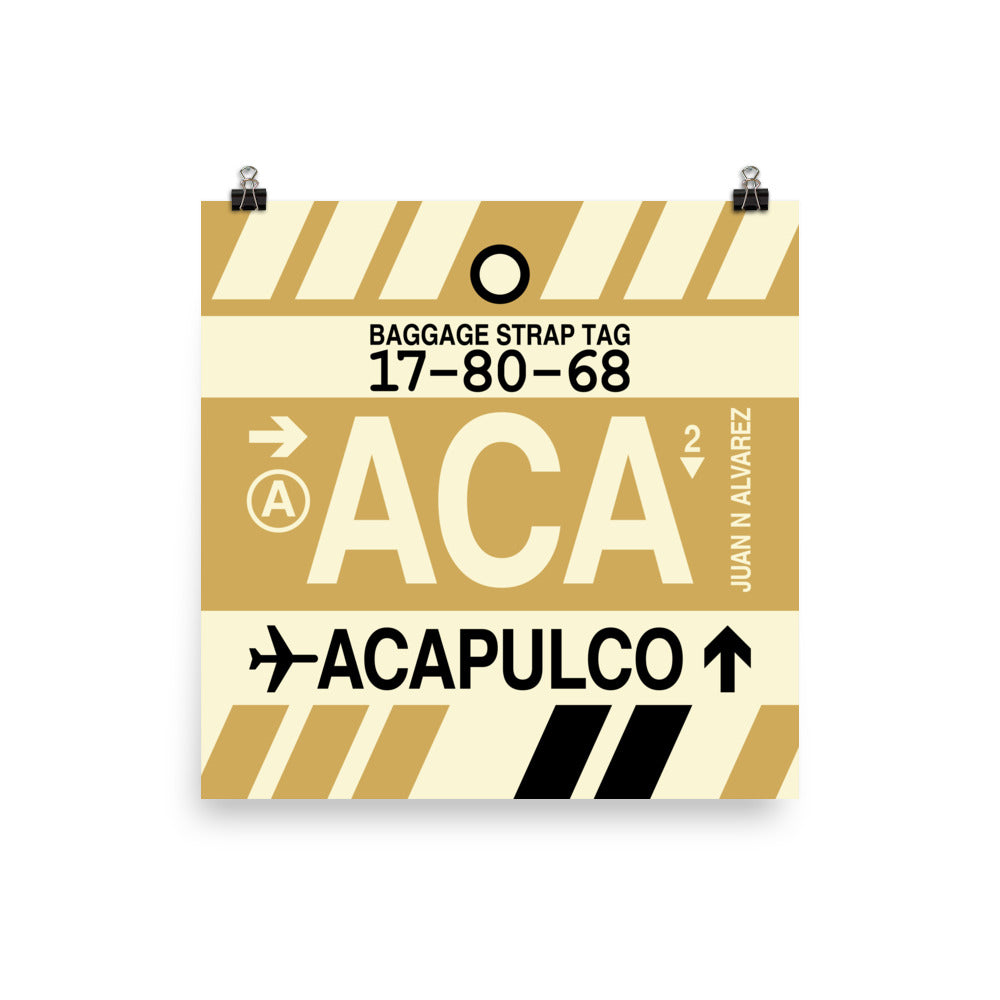 Travel-Themed Poster Print • ACA Acapulco Souvenir • YHM Designs - Image 01