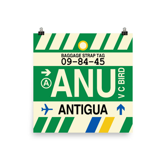 Travel-Themed Poster Print • ANU Antigua • YHM Designs - Image 01