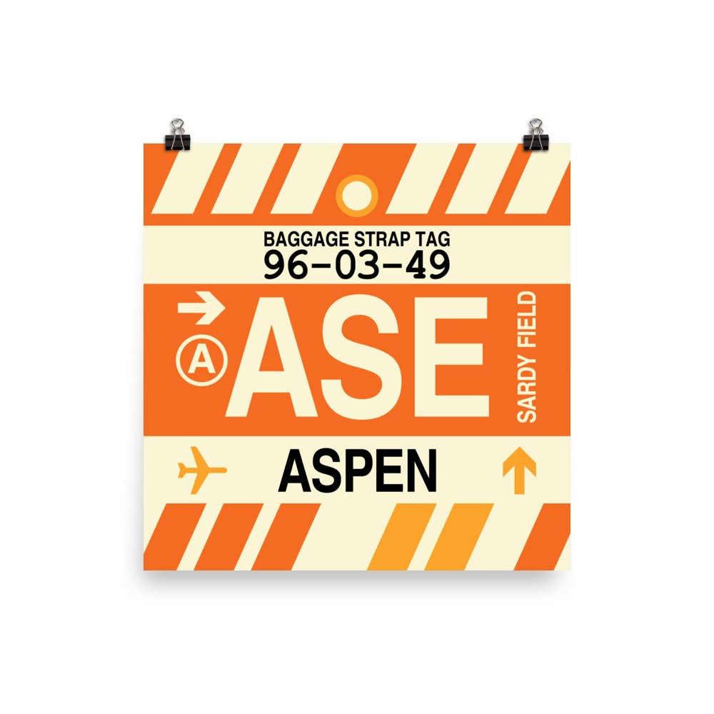 Travel-Themed Poster Print • ASE Aspen Souvenir • YHM Designs - Image 01