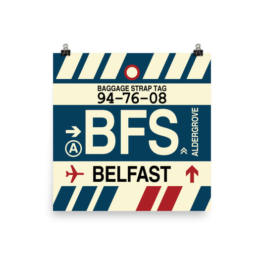 Travel-Themed Poster Print • BFS Belfast Souvenir • YHM Designs - Image 01