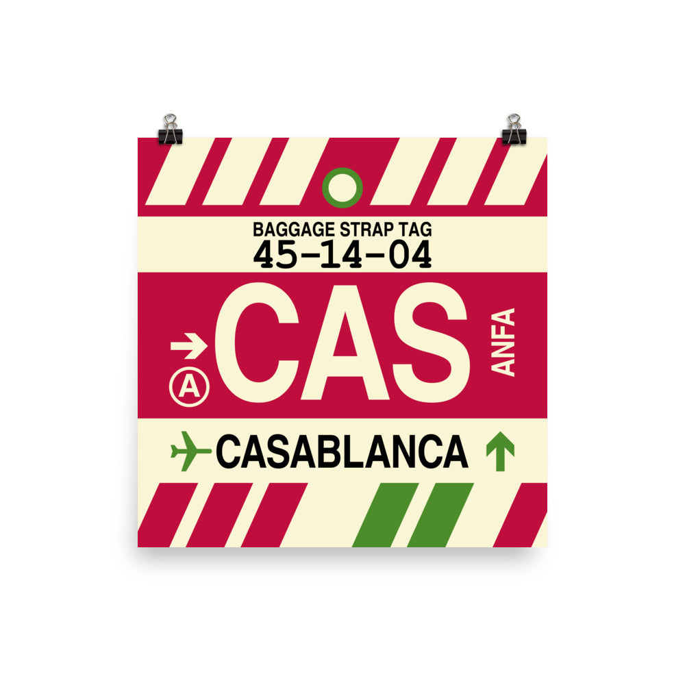 Travel-Themed Poster Print • CAS Casablanca Souvenir • YHM Designs - Image 01