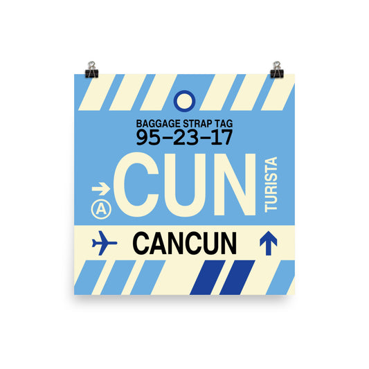 Travel-Themed Poster Print • CUN Cancun • YHM Designs - Image 01