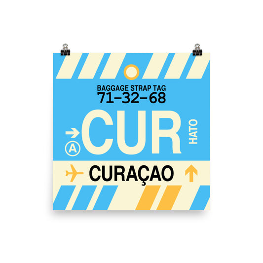 Travel-Themed Poster Print • CUR Curaçao • YHM Designs - Image 01