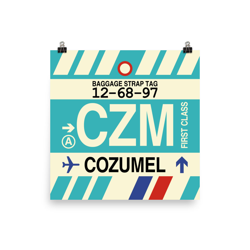 Travel-Themed Poster Print • CZM Cozumel Souvenir • YHM Designs - Image 01
