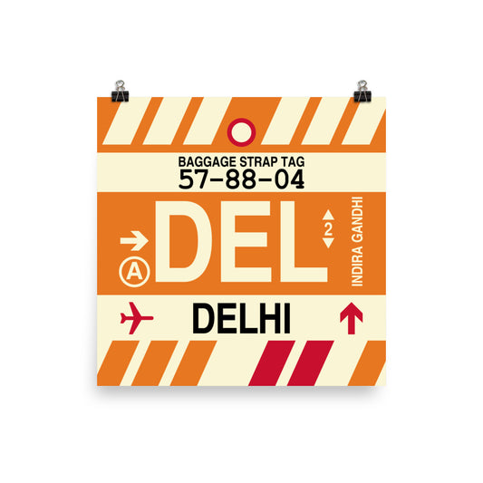 Travel-Themed Poster Print • DEL Delhi • YHM Designs - Image 01