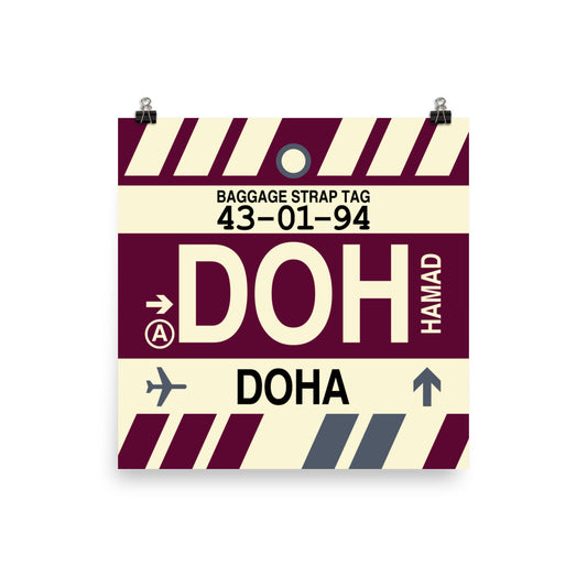 Travel-Themed Poster Print • DOH Doha • YHM Designs - Image 01