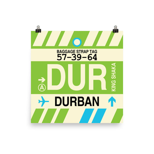 Travel-Themed Poster Print • DUR Durban • YHM Designs - Image 01
