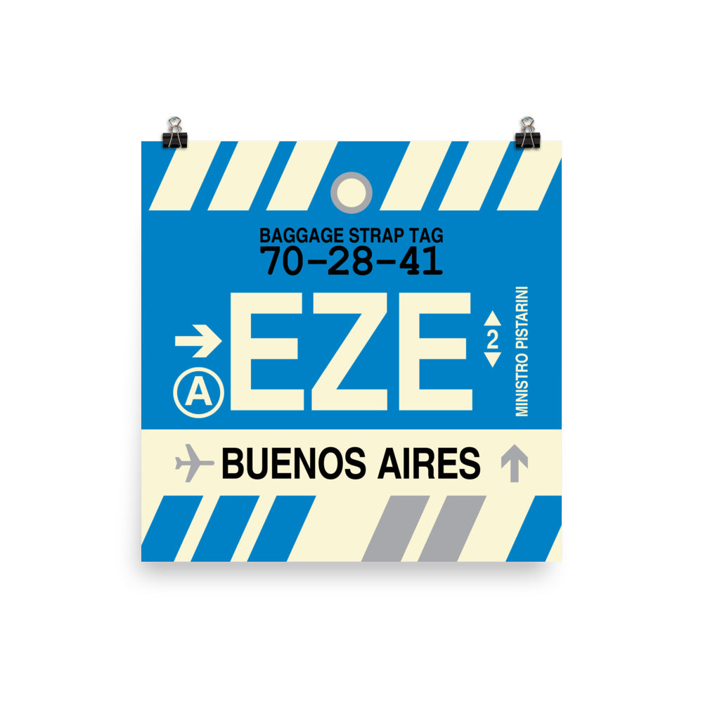 Travel-Themed Poster Print • EZE Buenos Aires Souvenir • YHM Designs - Image 01