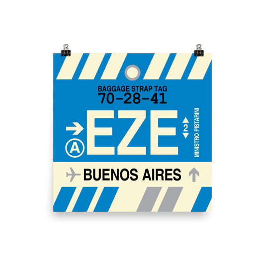 Travel-Themed Poster Print • EZE Buenos Aires • YHM Designs - Image 01