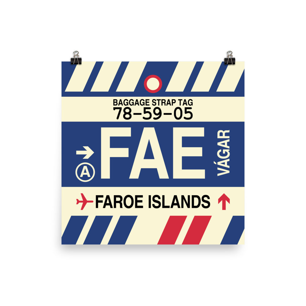 Travel-Themed Poster Print • FAE Faroe Islands Souvenir • YHM Designs - Image 01