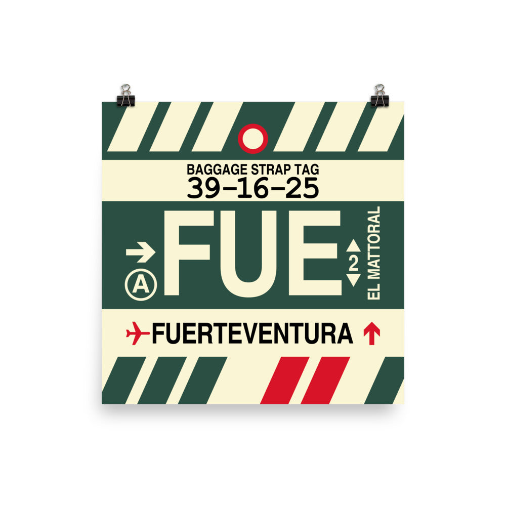 Travel-Themed Poster Print • FUE Fuerteventura Souvenir • YHM Designs - Image 01
