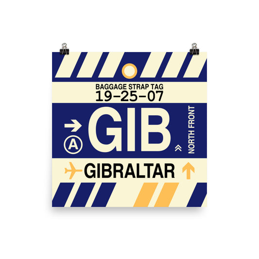 Travel-Themed Poster Print • GIB Gibraltar Souvenir • YHM Designs - Image 01
