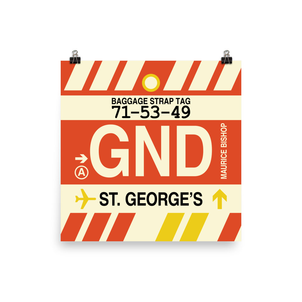 Travel-Themed Poster Print • GND St. George's Souvenir • YHM Designs - Image 01