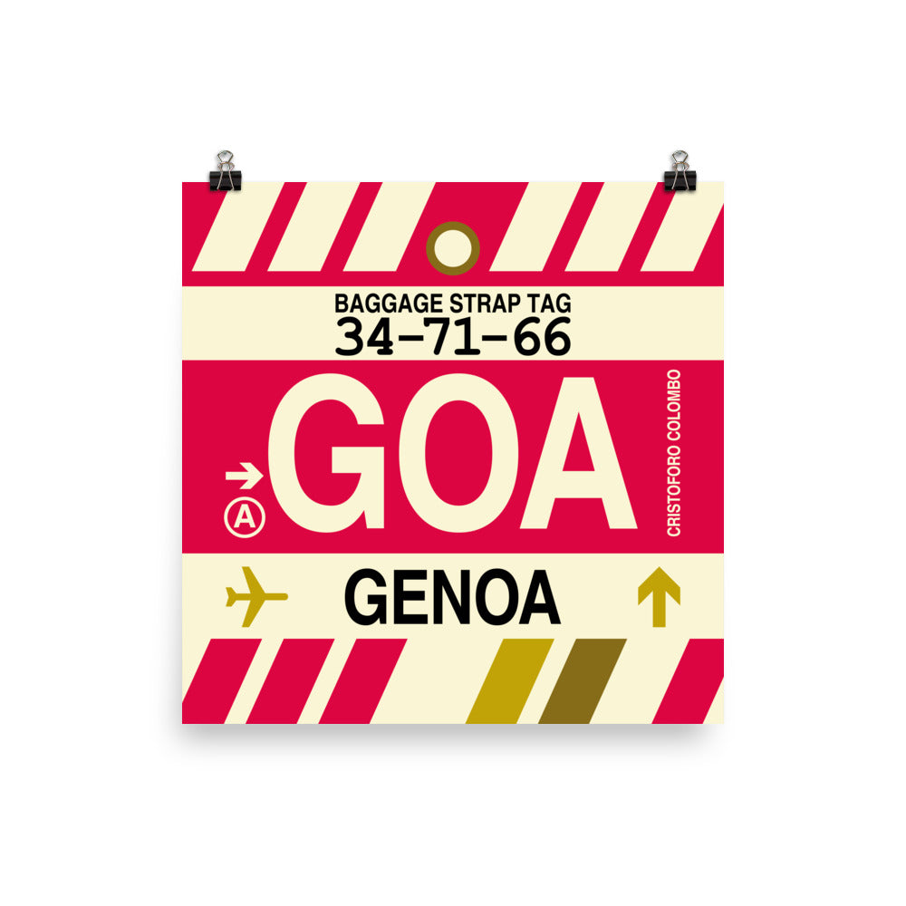Travel-Themed Poster Print • GOA Genoa Souvenir • YHM Designs - Image 01
