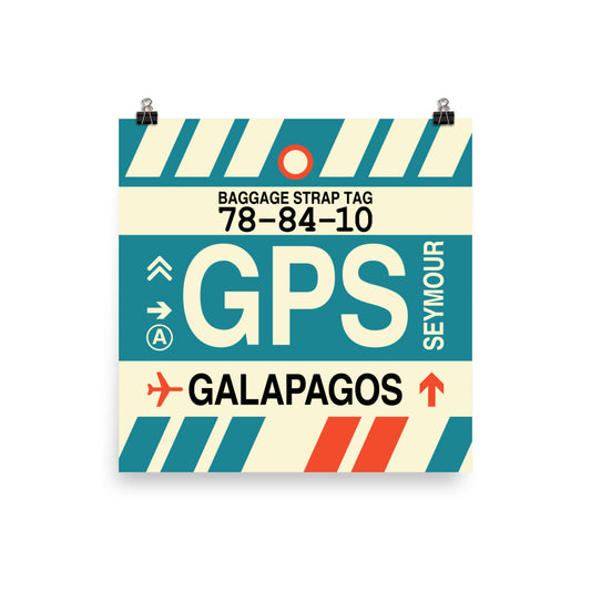Travel-Themed Poster Print • GPS Galapagos Islands • YHM Designs - Image 01